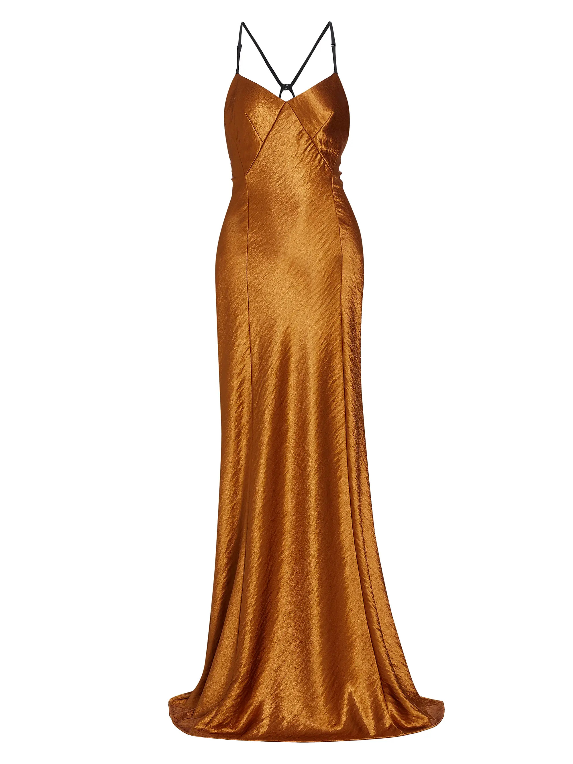 Hammered Satin Backless Gown | Saks Fifth Avenue