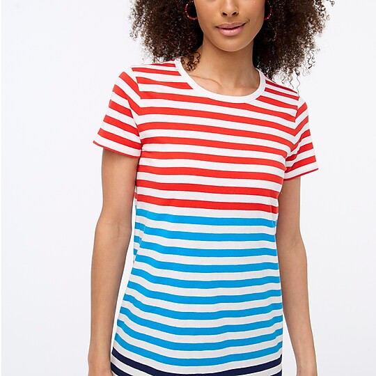 Short-sleeve mixed-stripe T-shirt dress | J.Crew Factory