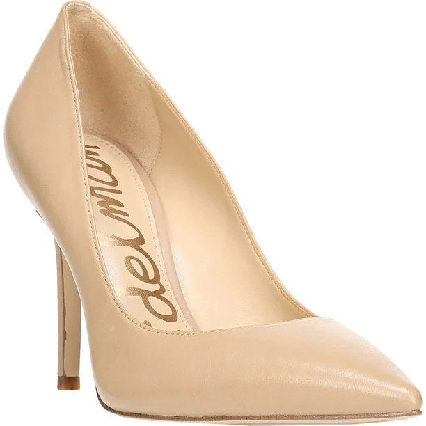 Women's Sam Edelman Hazel Pointed Toe Stiletto Heel Pump Classic Nude Leather 10 M | Walmart (US)