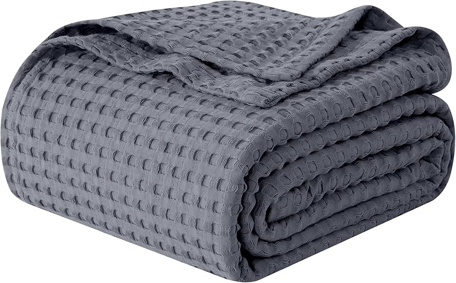 Elegant Comfort Premium 100% Cotton Waffle Blanket - Lightweight Breathable Waffle Weave Bed Blan... | Amazon (US)