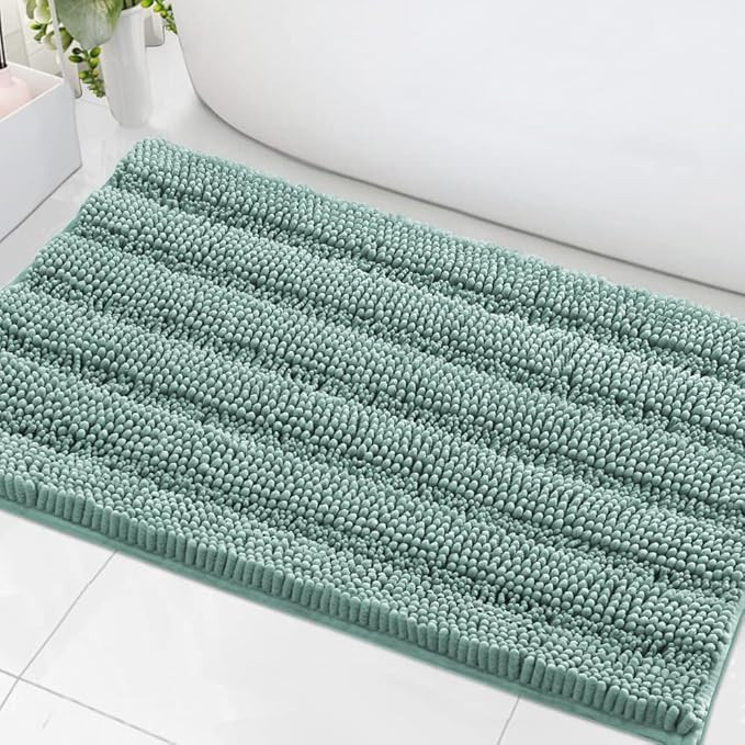 H.VERSAILTEX Bath Mats for Bathroom Non Slip Extra Thick Chenille Striped Bath Rug 24" x 36" Abso... | Amazon (US)