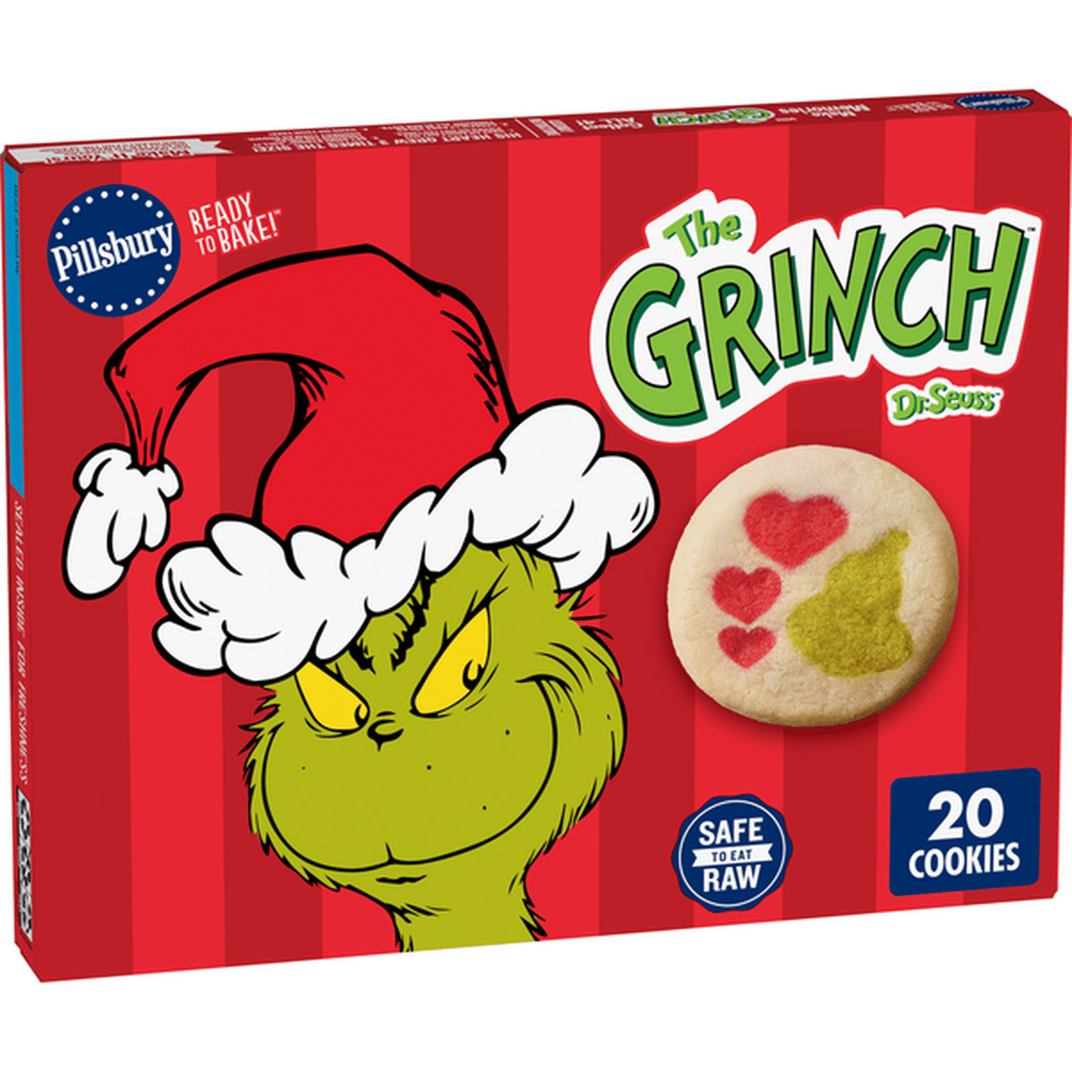 Pillsbury Ready to Bake The Grinch Dr. Seuss Shape Sugar Cookie Dough | Instacart