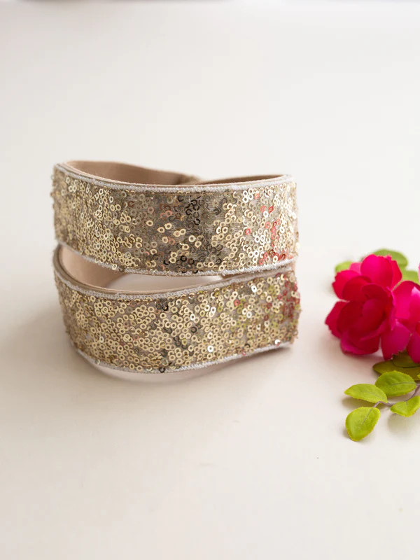Molly Sequin Belt in Gold | Joyfolie