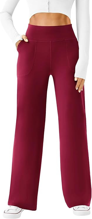 Womens Wide Leg Yoga Pants Casual Work Dress Pants Lounge Sweatpants High Waist Comfy Loose Trous... | Amazon (US)
