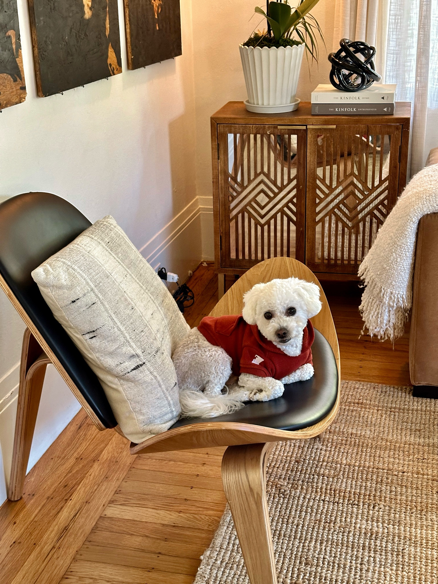 Love this jute rug from IKEA, sadly couldn’t link it. It’s the only jute rug that hasn’t fallen apart on me and is a great value. I don’t over invest in rugs bc I like to change them out…feels more hygienic. This chair has been a fantastic dupe, we’ve had it for 4 years and I can highly recommend it. The chair looks uncomfortable, but it’s actually very comfortable and has excellent back support. Cabinet was also purchased 4 years ago and looks new! 