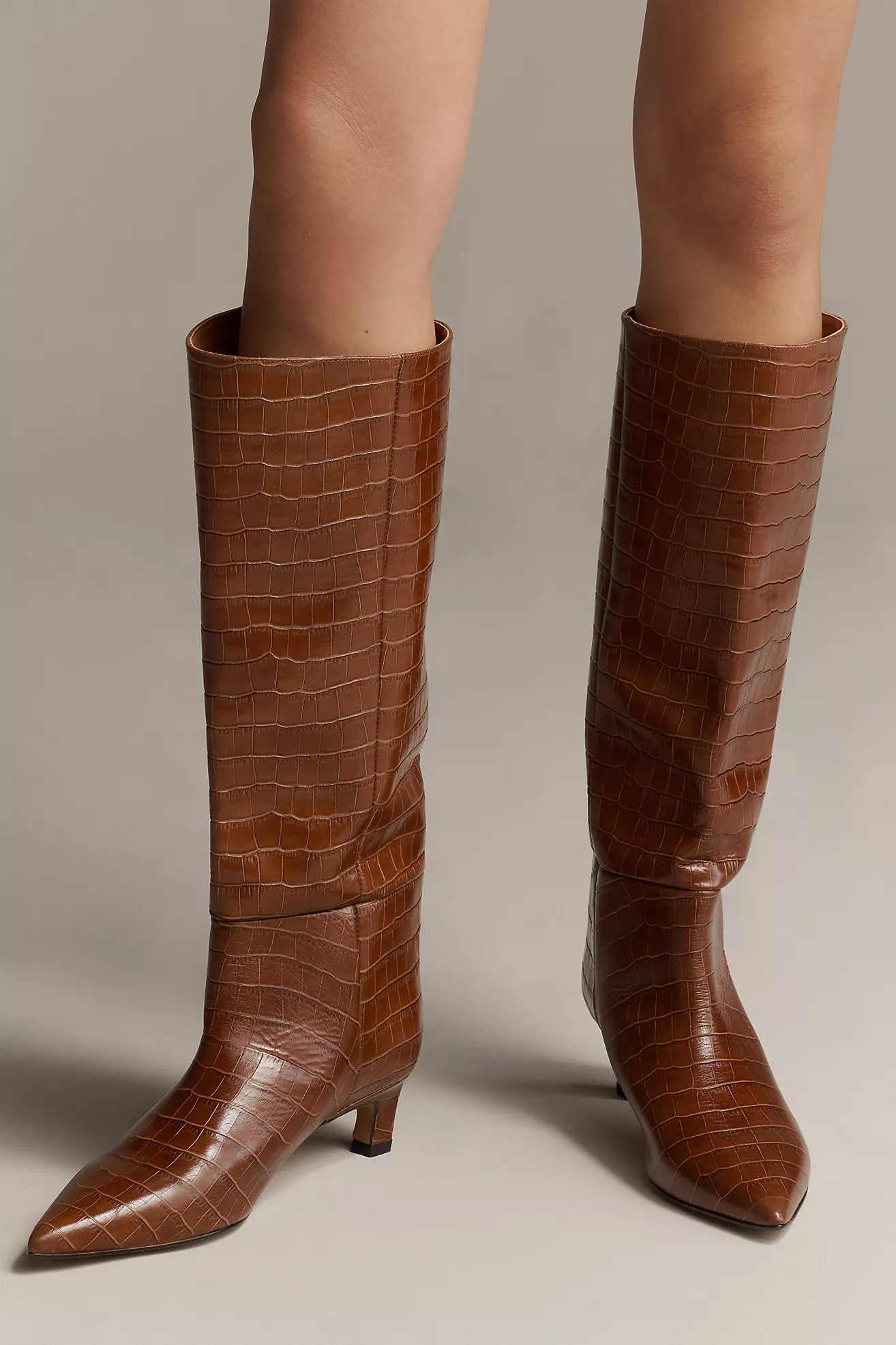 By Anthropologie Wide-Leg Kitten-Heel Tall Boots | Anthropologie (US)