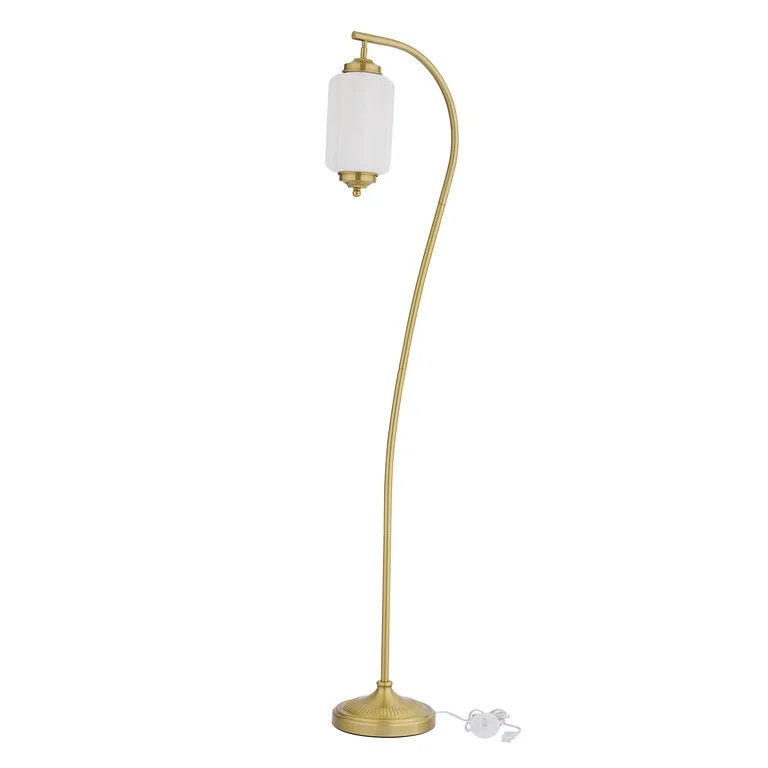 My Texas House 63 in Brass Finish Floor Lamp with White Milk Glass Shade | Walmart (US)