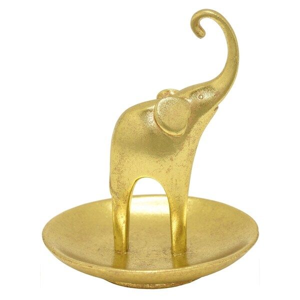 Three Hands Decorative Gold Resin Elephant Ring Holder | Bed Bath & Beyond
