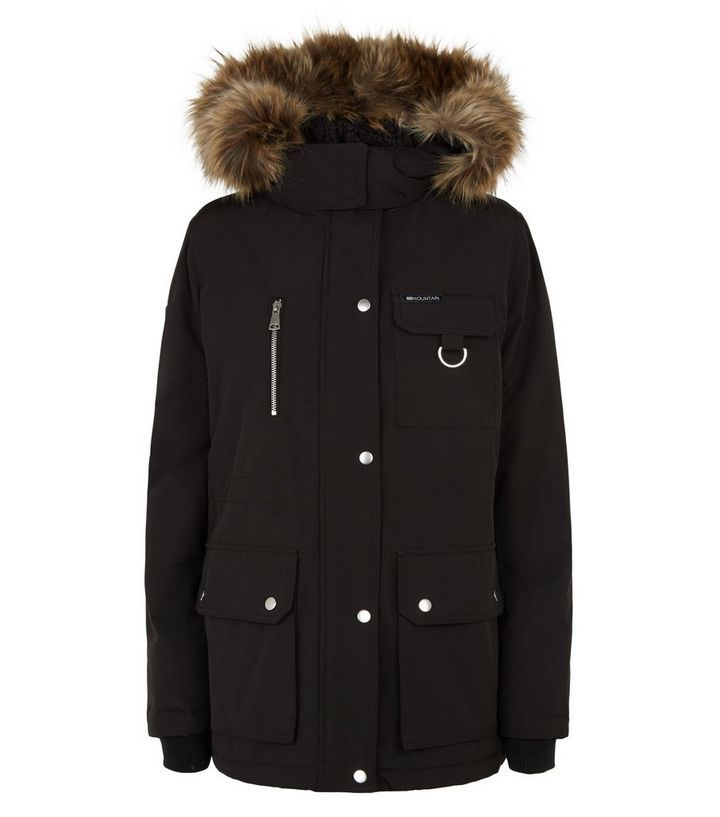 Black Faux Fur Parka Coat | New Look | New Look (UK)