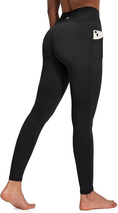 Heathyoga Leggings with Pockets for Women No Front Seam Workout Yoga Pants | Amazon (US)