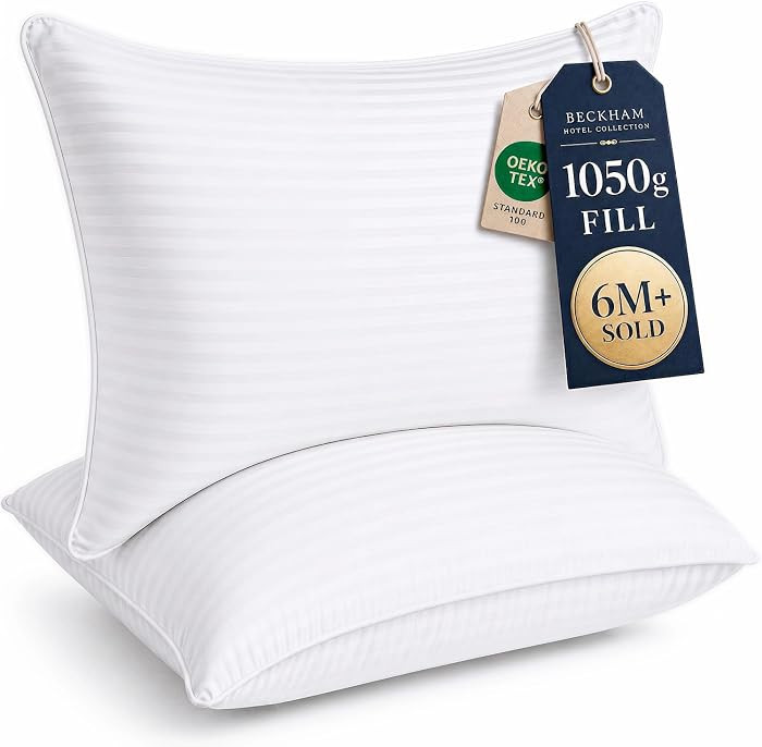 Beckham Hotel Collection Bed Pillows Standard/Queen Size Set of 2 - Original Soft Down Alternativ... | Amazon (US)