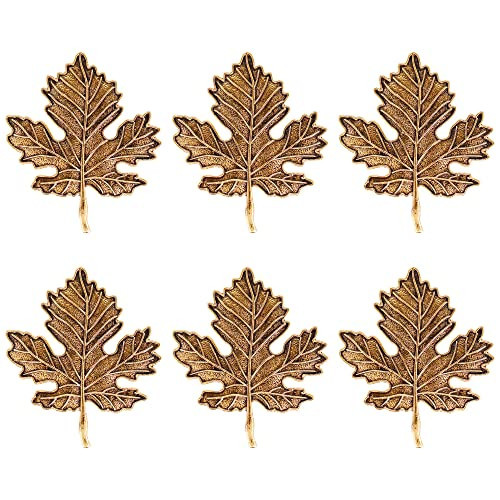 Fall Napkin Rings Leaf Vintage Thanksgiving Holiday Halloween Autumn Napkin Holders Wedding Birthday Banquet Table Accessories Table Accessories(Vintage Gold, 10) | Amazon (US)