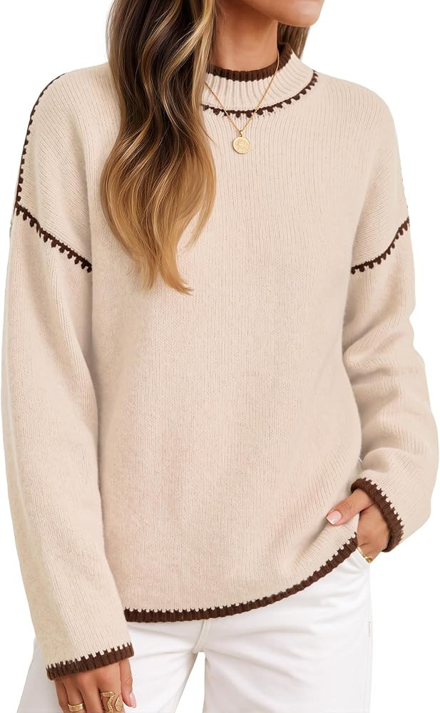 ZESICA Fall Sweater for Women Mock Neck Oversized Outfits | Amazon (US)