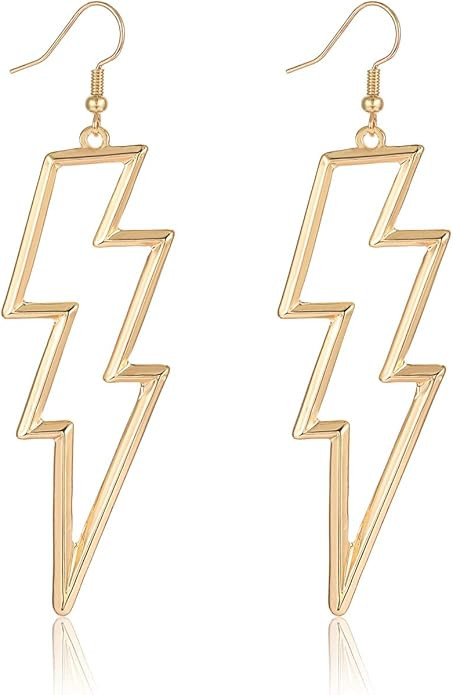 Lightning Bolt Drop Dangle Earrings For Woman Statement Flash Thunder Hook Earrings Punk Fashion ... | Amazon (US)