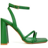 'Sorbet' Square Toe Strappy Block High Heel Sandals | PrettyLittleThing UK