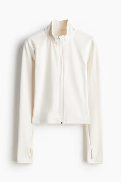 H & M - Activewear Jacket with SoftMove - White | H&M (US + CA)