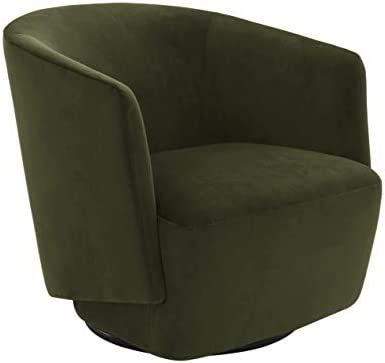Amazon Brand - Rivet Coen Contemporary Velvet Upholstered Accent Swivel Chair, Foam Cushioning, C... | Amazon (US)