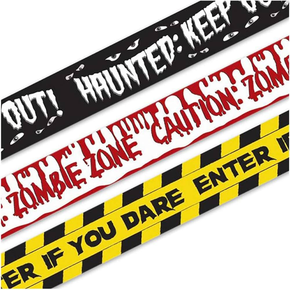 Halloween Fright Tape Bundle - Halloween Tape Bundle includes, Enter If You Dare - Caution Zombie... | Amazon (US)