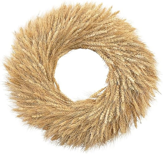 Mud Pie Preserved 20" Wheat Wreath, Brown | Amazon (US)