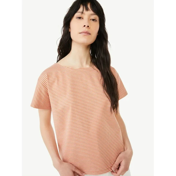 Free Assembly Women's Boatneck T-Shirt - Walmart.com | Walmart (US)