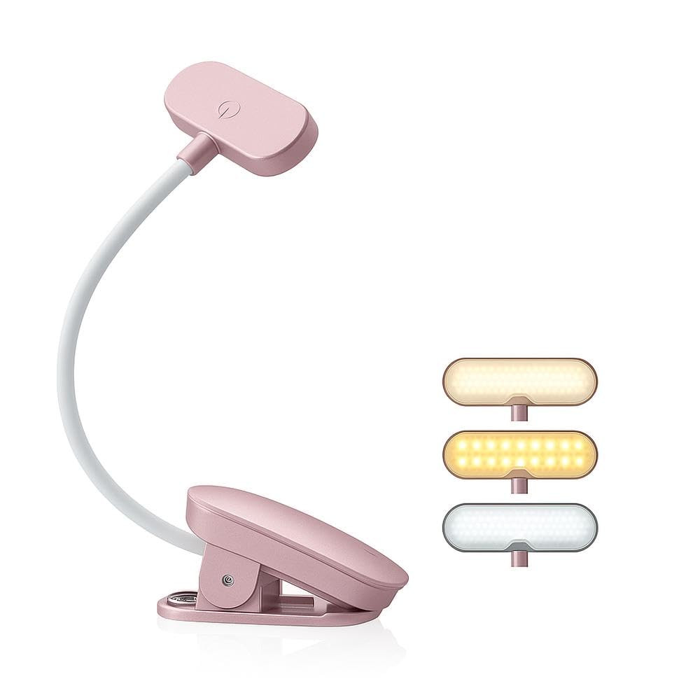 Rechargeable Book Light for Reading in Bed – 14 LED Book Light with 3 Color Temperatures, Stepl... | Amazon (US)