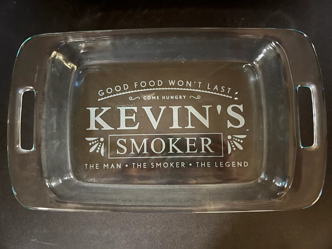 Customizable BBQ, Grill or Smoker Etched Glass Pan With Lid - Etsy | Etsy (US)