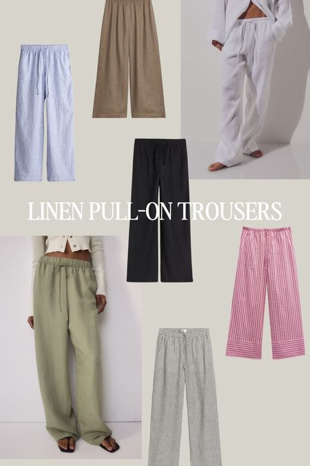 Linen pull on trousers 

Spring summer, casual style, high street fashion 

#LTKeurope #LTKGiftGuide #LTKstyletip