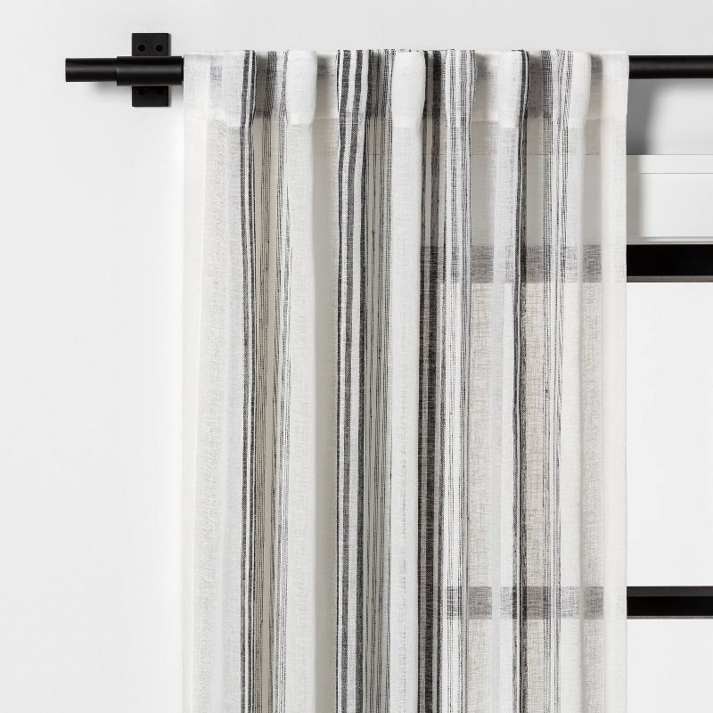 Vertical Stripe Curtain Sheer Gray - Hearth & Hand™ with Magnolia | Target