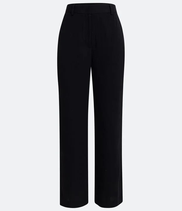 Calça Reta em Alfaiataria com Bolso Frontal Preto | Renner (BR)