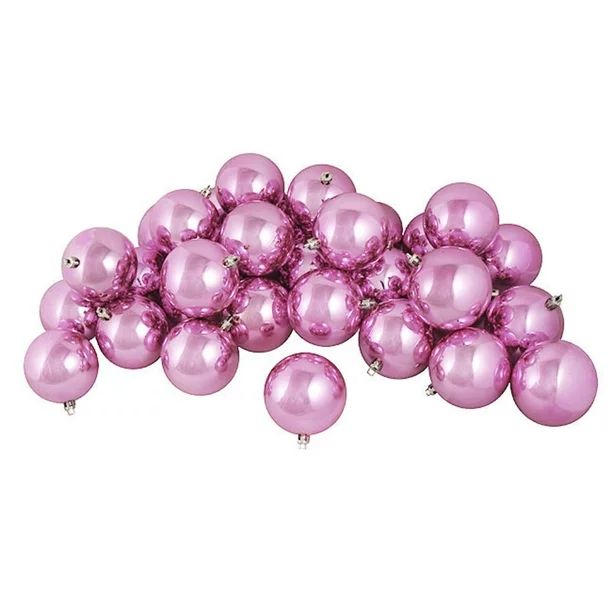 12ct Shiny Bubblegum Pink Shatterproof Christmas Ball Ornaments 4" (100mm) - Walmart.com | Walmart (US)