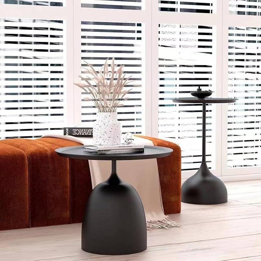 Black Side Tables Nesting Tables Round Side Table Set End Table Set Modern Table Bedside Set Livi... | Amazon (US)