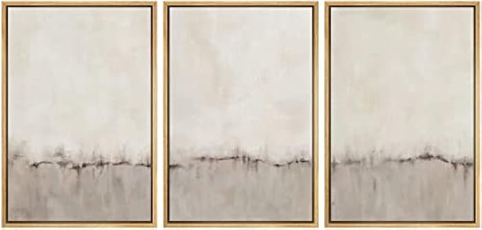 SIGNFORD Framed Canvas Print Wall Art Set Pastel Grunge Forest Tree Landscape Abstract Shapes Ill... | Amazon (US)