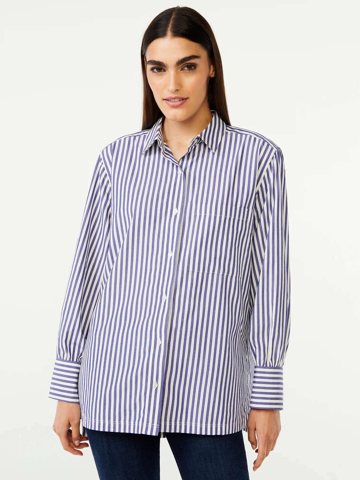 Free Assembly Women’s Button-Down Boxy Tunic Top - Walmart.com | Walmart (US)
