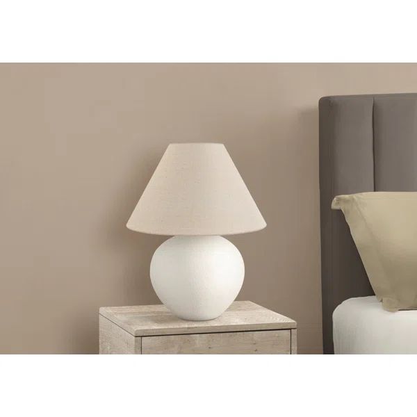 Lighting, 16"H, Table Lamp, Cream Shade, Cream Ceramic, Contemporary | Wayfair North America
