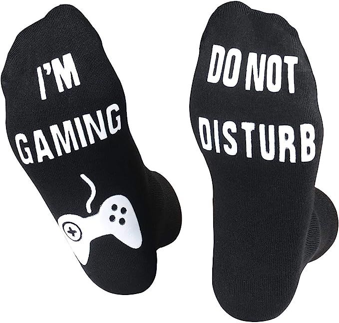 Do Not Disturb Gaming Socks, Funny Cotton Novelty Gamer Socks Gifts for Kids Teen Boys Mens Women... | Amazon (US)