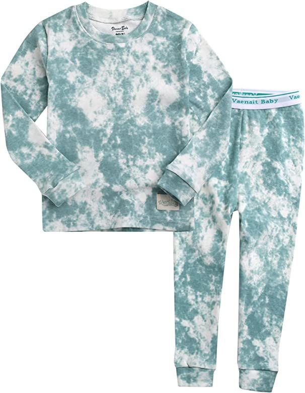 12M-12 Toddler Kids Boys Girls 100% Cotton Marbling Sung Fit Sleepwear Pajamas 2pcs Pjs Set | Amazon (US)