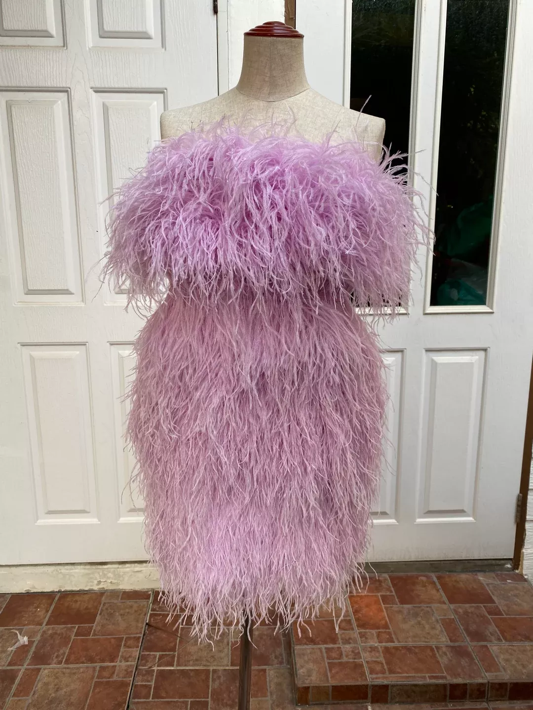 Aston Shocking Pink Ostrich Feather Dress ,feather Prom Dress, Feather  Cocktail Dress Feather Wedding Dress Feather Pink Dress 