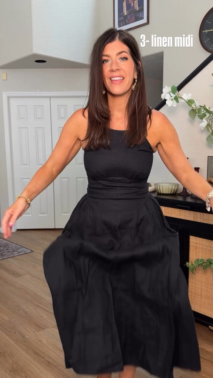 3- linen midi