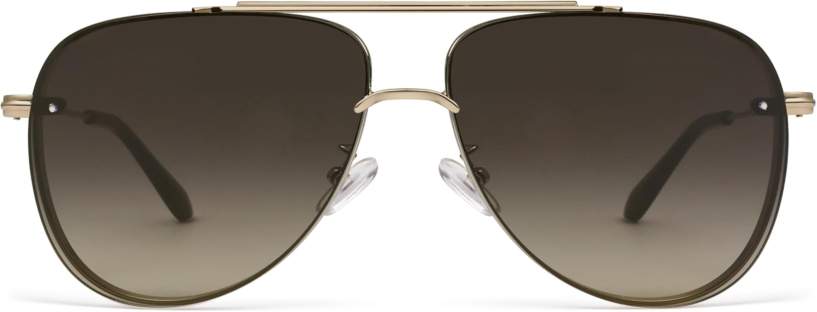 Retro Aviator Sunglasses for Women Mens Double Bridge 70s Shades AP3738 | Amazon (US)