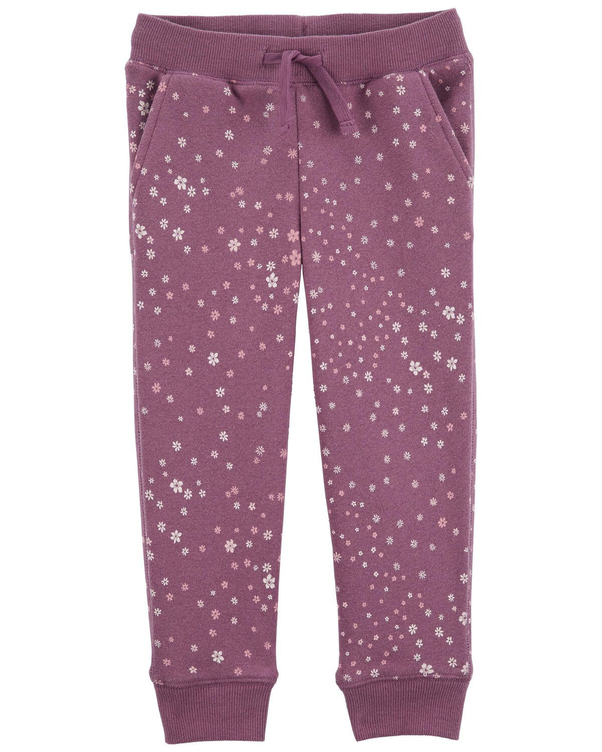 Purple Baby Floral Print Pull-On Fleece Pants | carters.com | Carter's