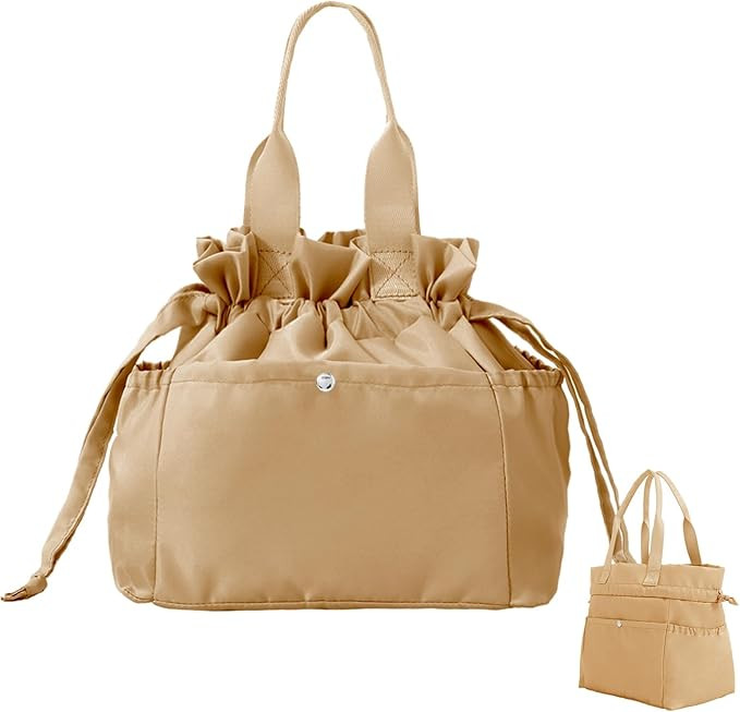 Lunch Bag for Women Men Reusable Drawstring Insulated Lunch Box Stain-Resistant Large Lunch Bags ... | Amazon (US)