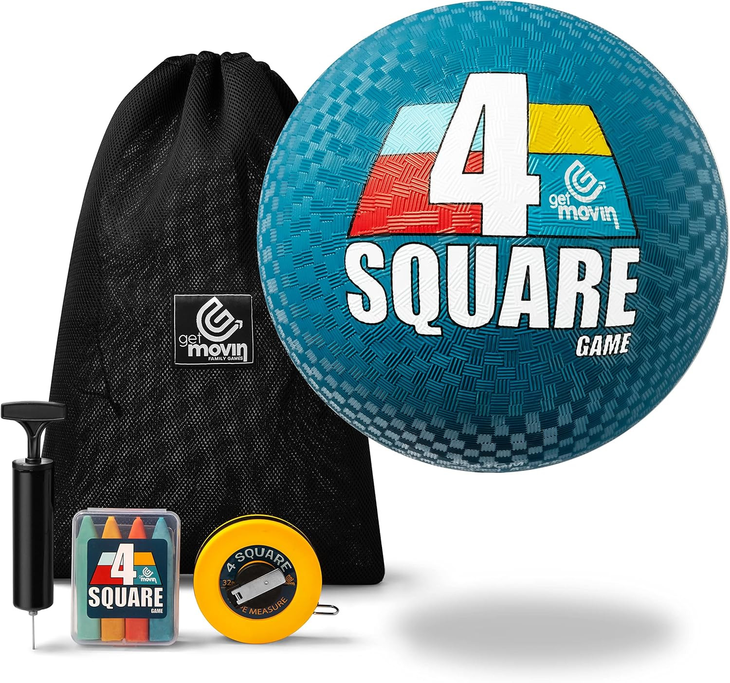 GETMOVIN SPORTS 4 Square Game Kit with Premium 4 Square Ball (8.5”) Hand Pump Air Needle 4 Brig... | Amazon (US)