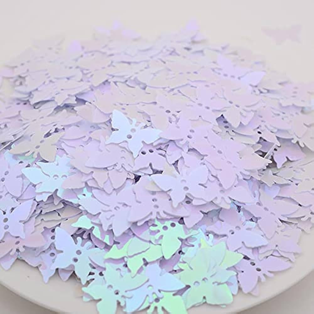 800 Pieces White Color Butterfly Party Glitter PVC Confetti for Engagement Wedding Bridal Shower ... | Amazon (US)