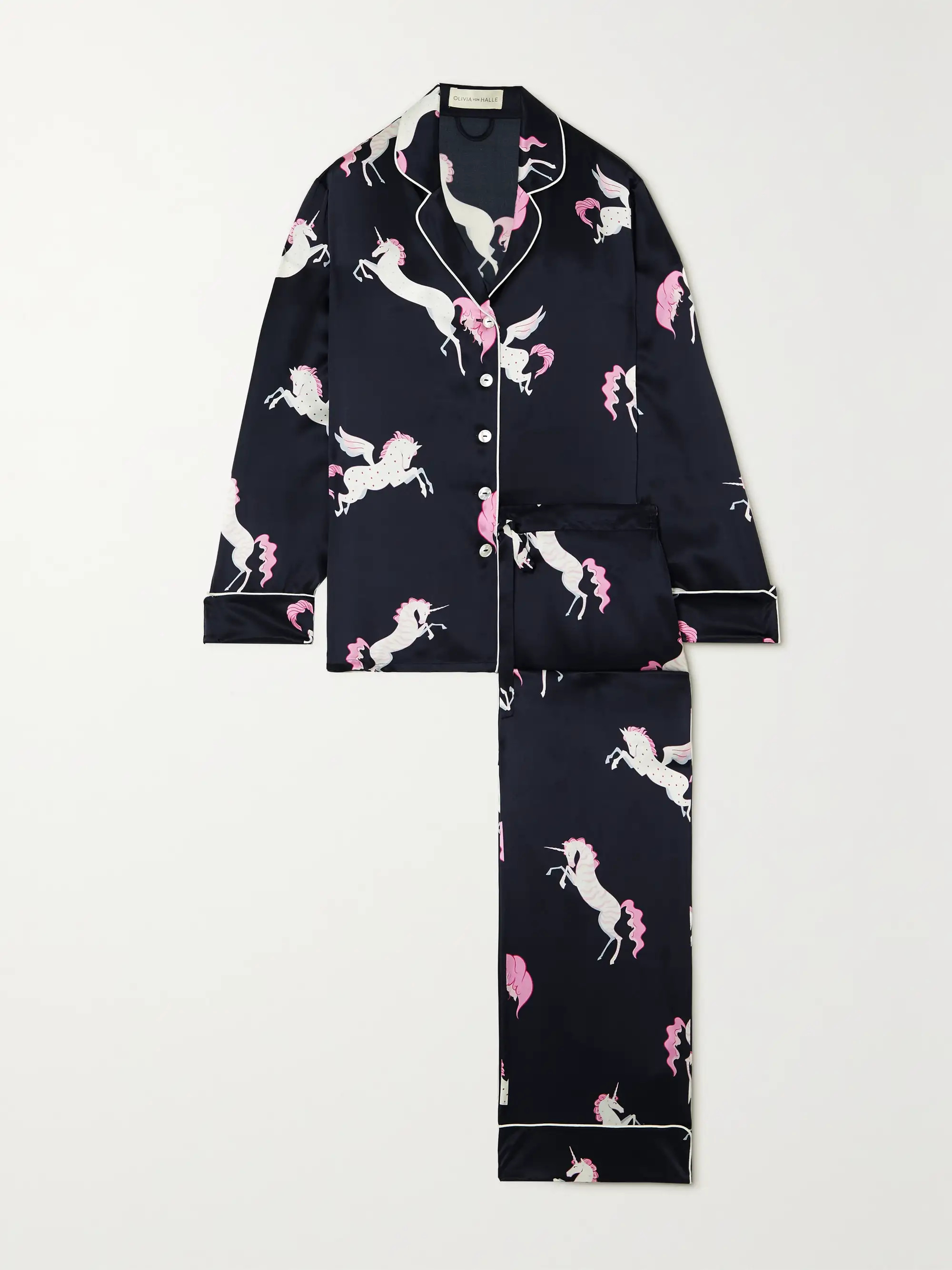 Lila printed silk-satin pajama set | NET-A-PORTER (UK & EU)