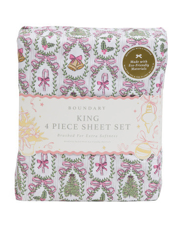 Christmas Coquette Frames Sheet Set | TJ Maxx