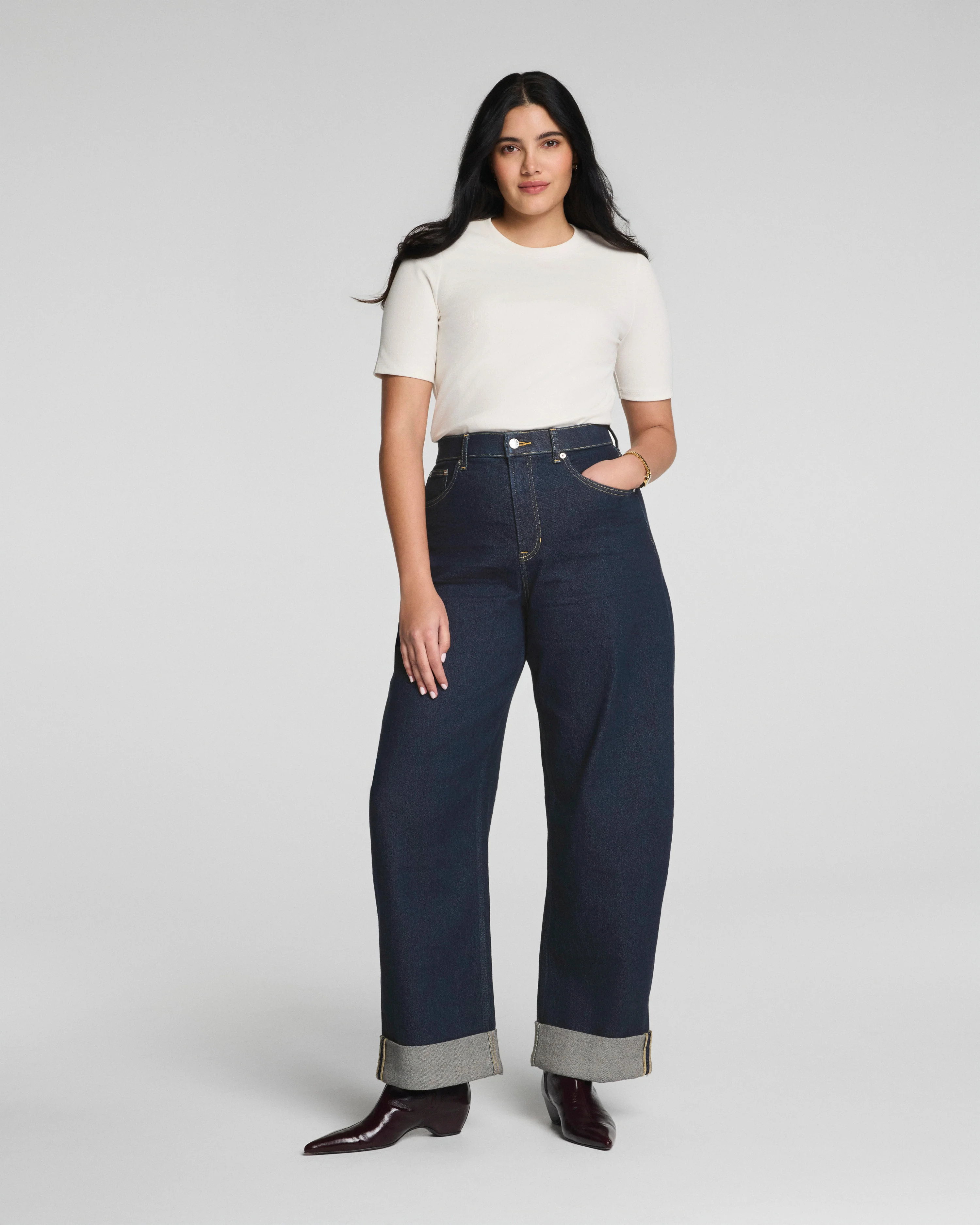 Cuffed Horseshoe Jeans | Spanx