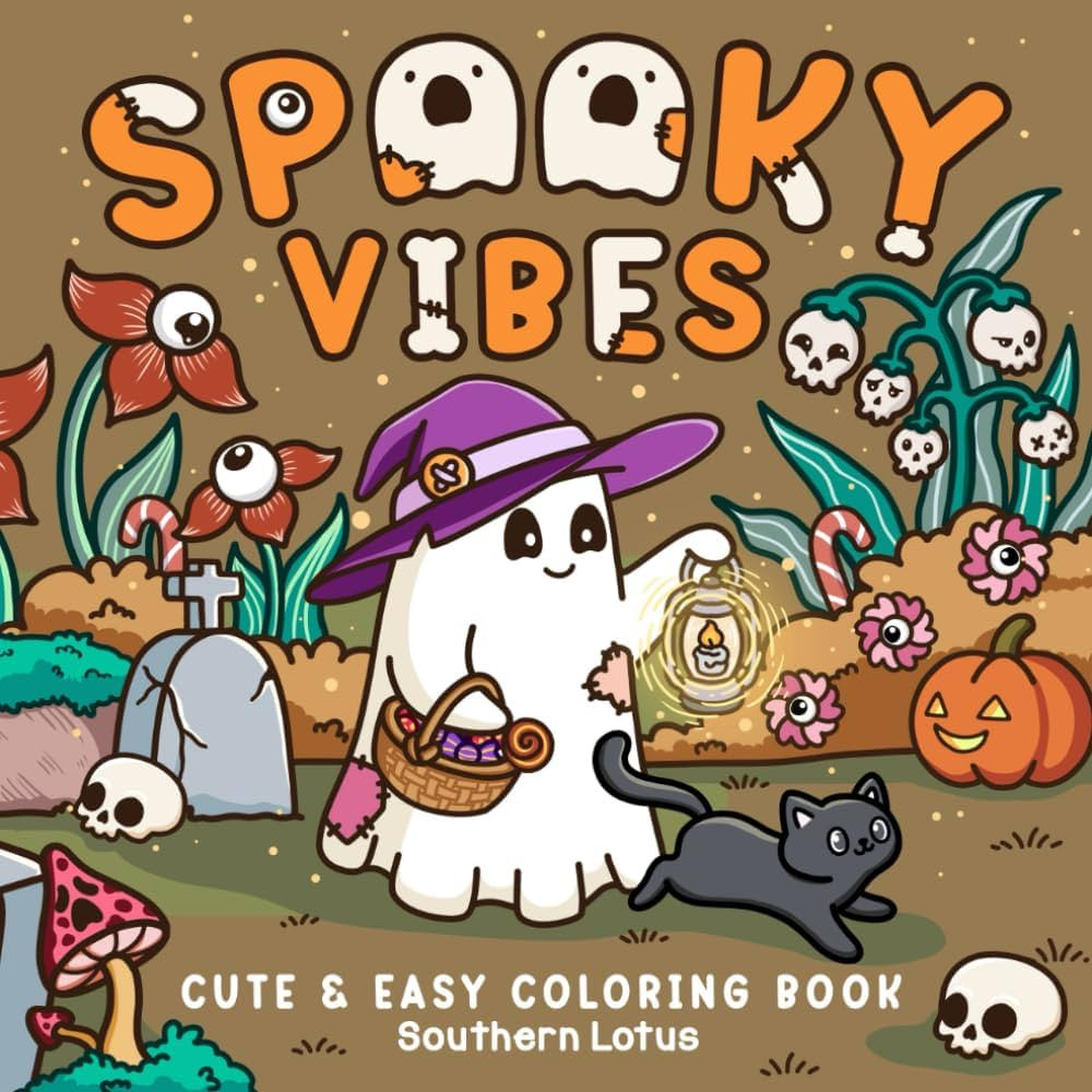 Spooky Vibes: Coloring Book for Adults and Teens with Cute Creepy Characters and Hygge Scenes, Ea... | Amazon (US)