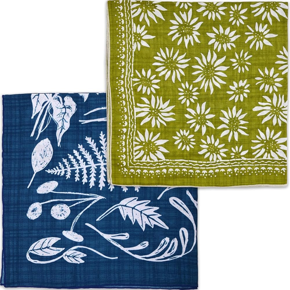 2 Pack Soft Cotton-Blend Bandana for Women and Men, 21.6''x 21.6'' Neck Head Scarf Summer Thin Ba... | Amazon (US)
