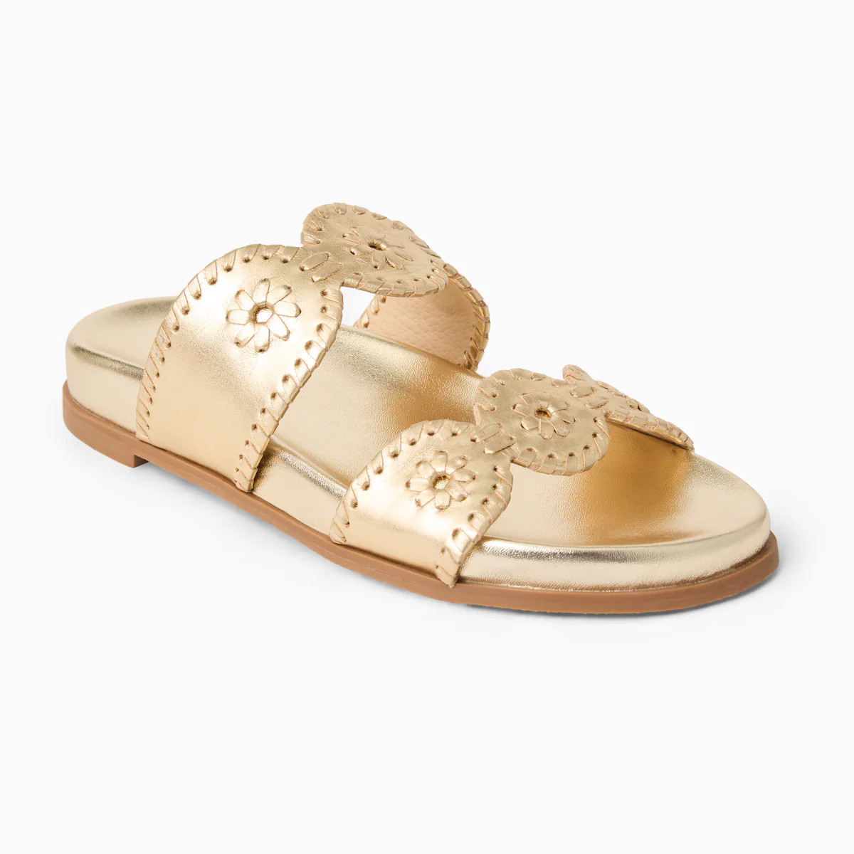 Jack Rogers Lauren Sport Sandal — Platinum Metallic Nappa Leather | Jack Rogers