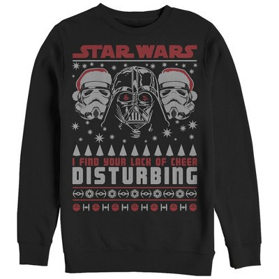 Men's Star Wars Ugly Christmas Lack of Cheer Disturbing  Sweatshirt - Black - Medium | Target